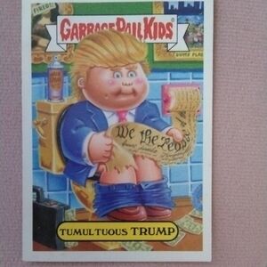 Blue and Yellow Cartoon Trading Card